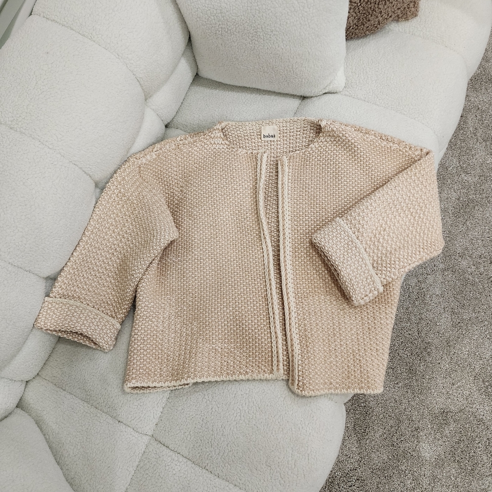 Babaa No 4 Cardigan in Brown White
